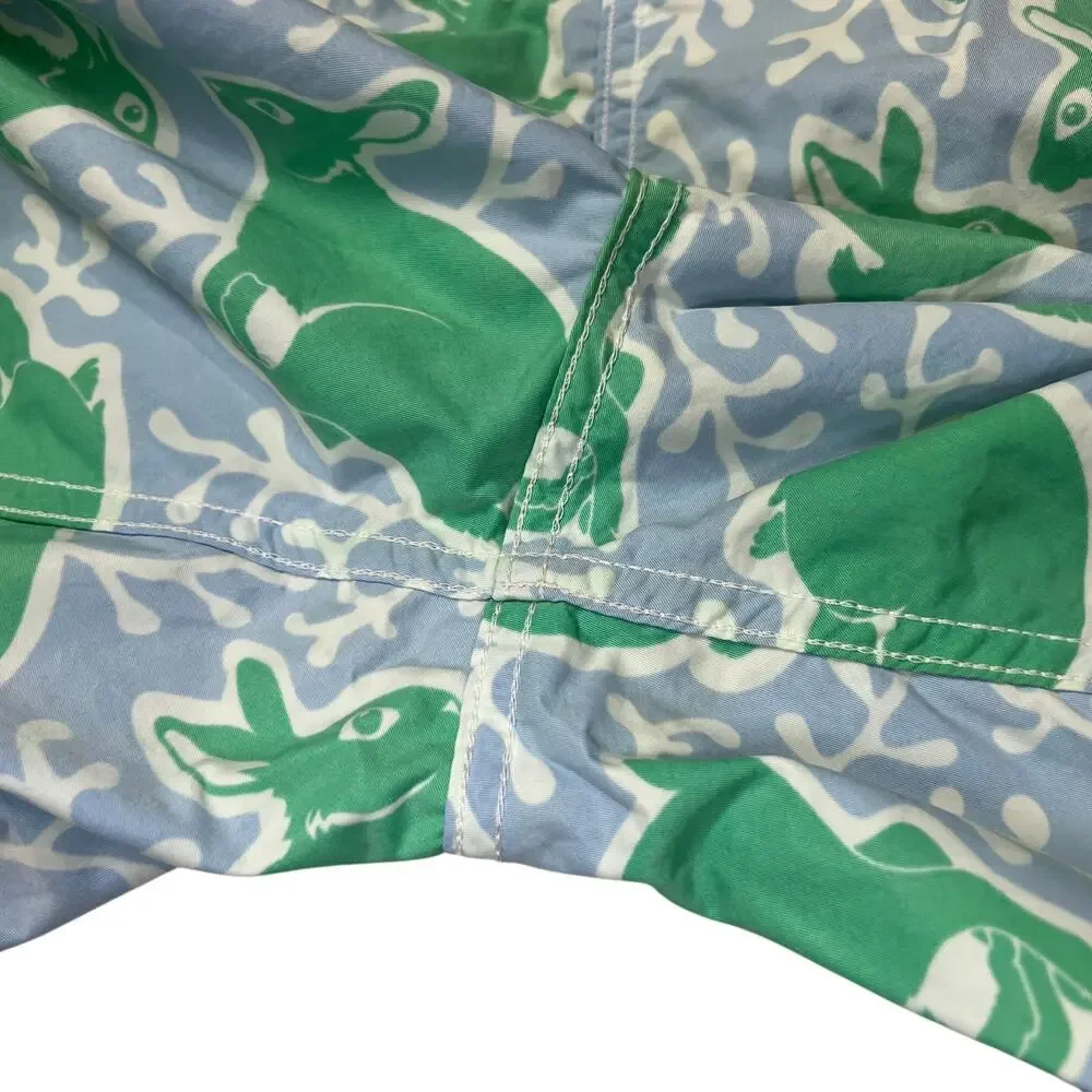 Vilebrequin Rabbit Print Swim Trunks MENS XL Green 6" Board Shorts NO LINER - Picture 14 of 14